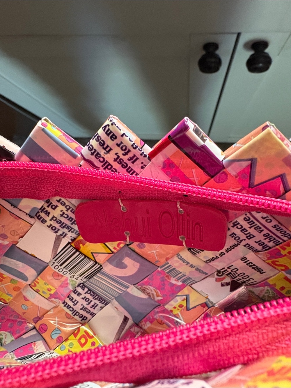 Pink Woven Multi-Color Wristlet Clutch - Picture 2 of 2